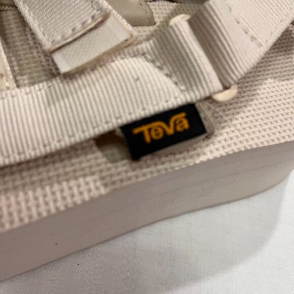 Teva Flatform Mevia Platform Gladiator Sandals Birch Beige Strappy Women’s 8 - Picture 10 of 15